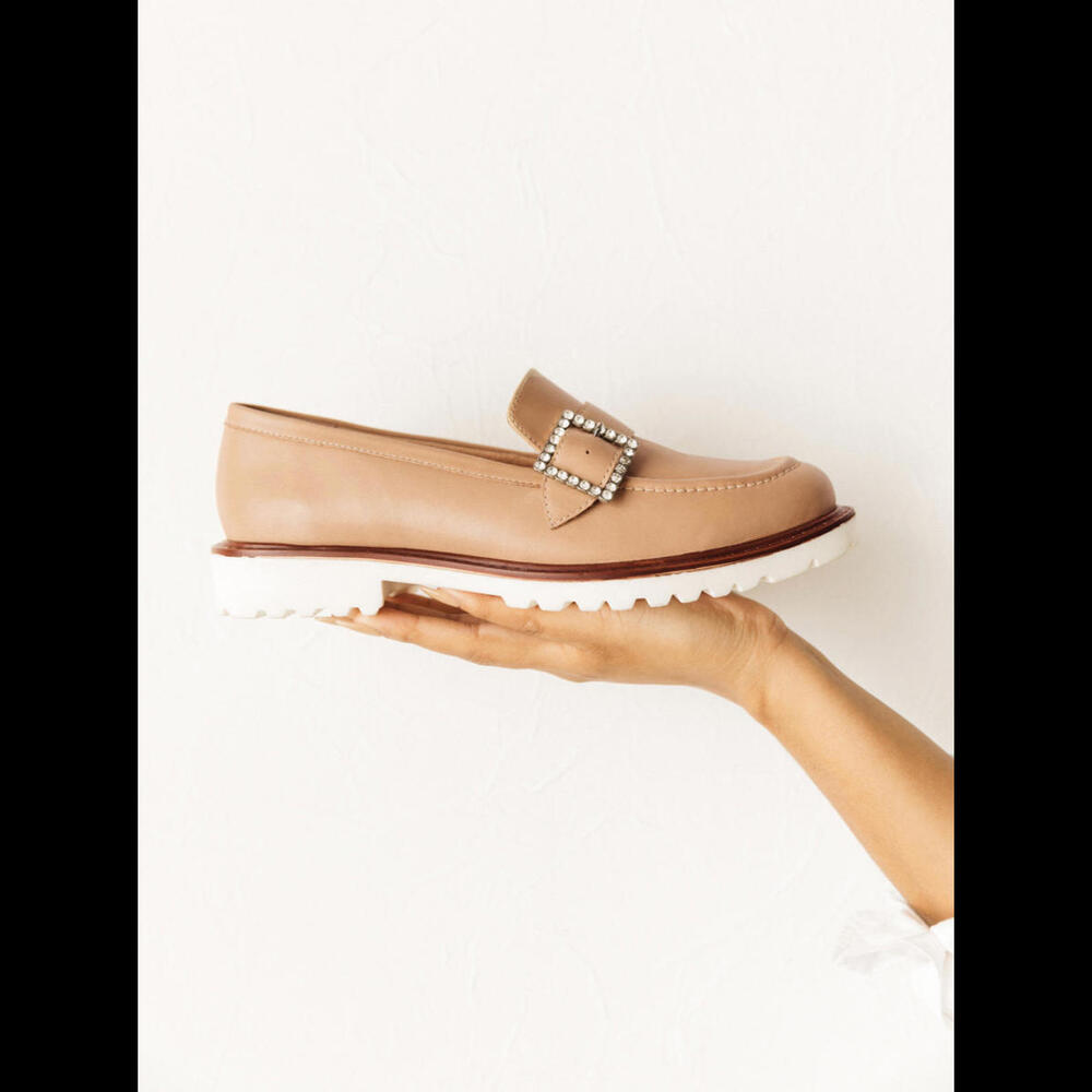Anthropologie Able Reese Loafer rhinestone buckle details  New - Picture 3 of 10